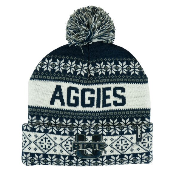 U-State Aggies Fair Isle Pom Pom Beanie